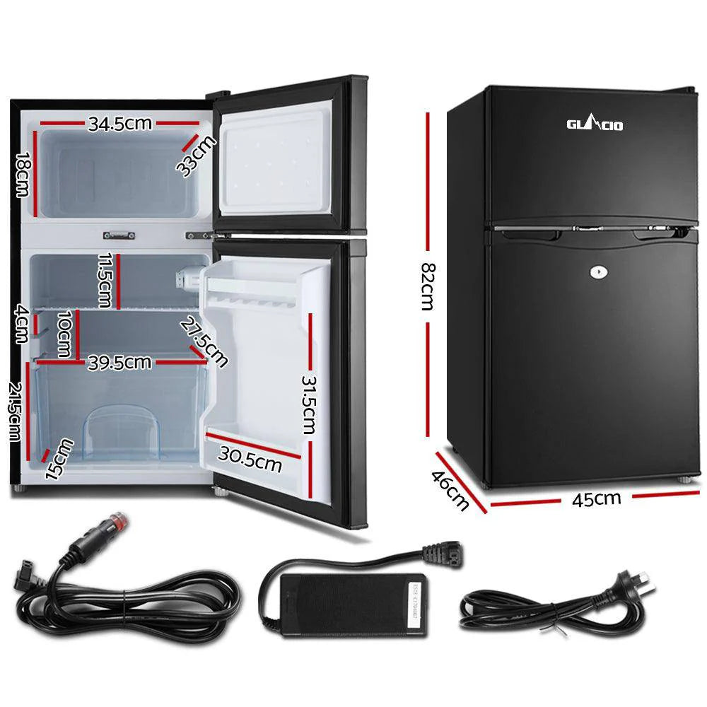 90L Portable Fridge Bar Freezer Cooler Upright 12V/24V/240V Caravan Car